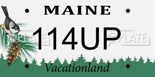 114UP Maine License Plate
