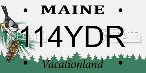 114YDR Maine License Plate