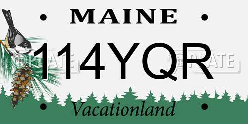 114YQR Maine License Plate
