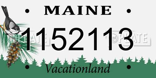 1152113 Maine License Plate