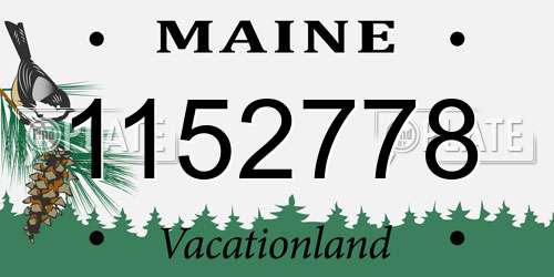 1152778 Maine License Plate
