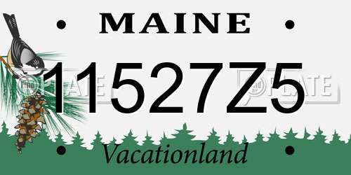 11527Z5 Maine License Plate