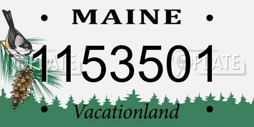 1153501 Maine License Plate