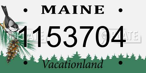 1153704 Maine License Plate