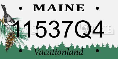 11537Q4 Maine License Plate