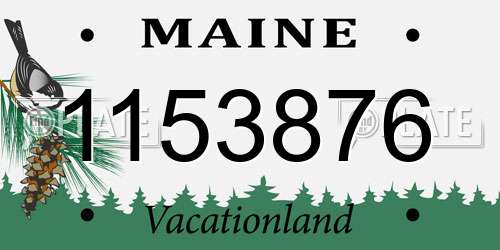 1153876 Maine License Plate