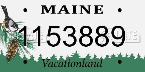 1153889 Maine License Plate