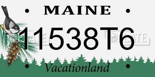 11538T6 Maine License Plate