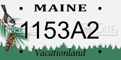 1153A2 Maine License Plate