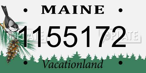 1155172 Maine License Plate