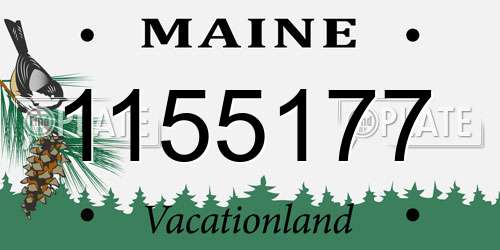 1155177 Maine License Plate