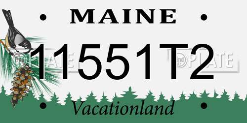 11551T2 Maine License Plate