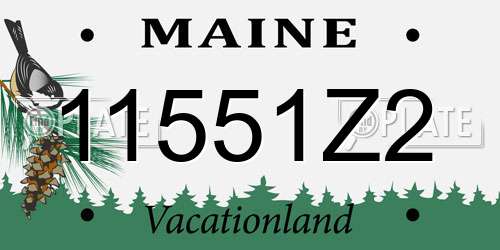 11551Z2 Maine License Plate