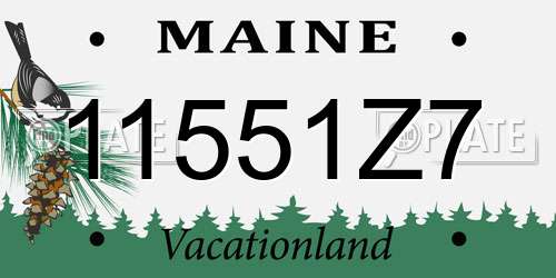11551Z7 Maine License Plate