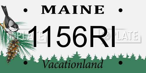 1156RI Maine License Plate