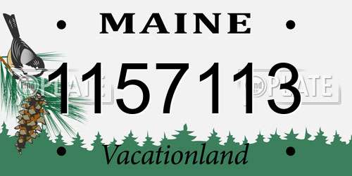 1157113 Maine License Plate