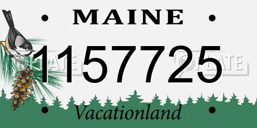 1157725 Maine License Plate