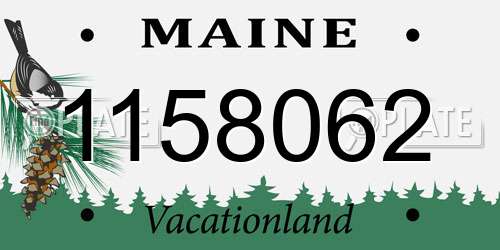1158062 Maine License Plate