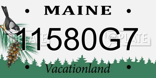11580G7 Maine License Plate