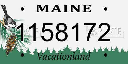 1158172 Maine License Plate