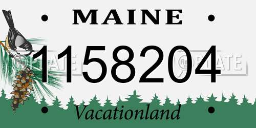 1158204 Maine License Plate