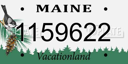 1159622 Maine License Plate