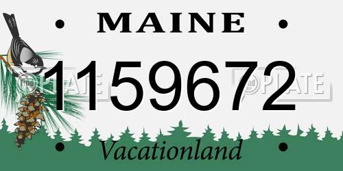 1159672 Maine License Plate