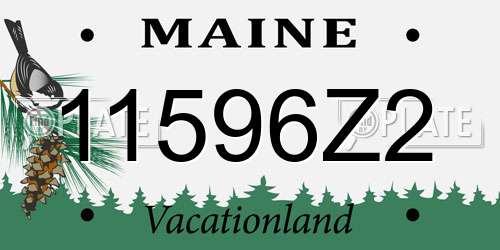 11596Z2 Maine License Plate
