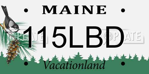 115LBD Maine License Plate
