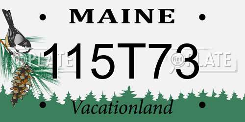 115T73 Maine License Plate