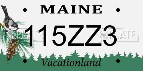 115ZZ3 Maine License Plate