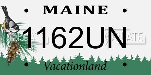 1162UN Maine License Plate