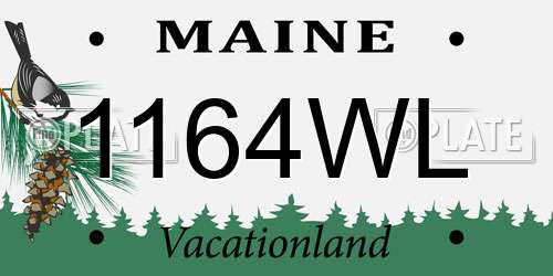 1164WL Maine License Plate
