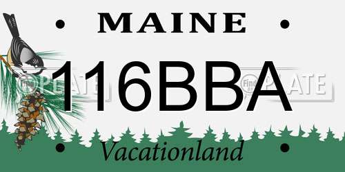 116BBA Maine License Plate