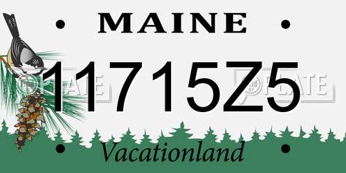 11715Z5 Maine License Plate