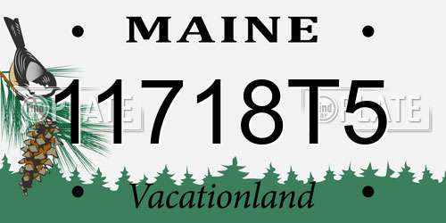11718T5 Maine License Plate