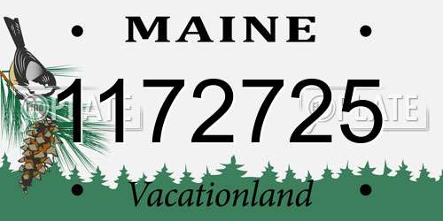 1172725 Maine License Plate