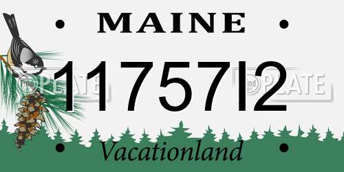 11757I2 Maine License Plate