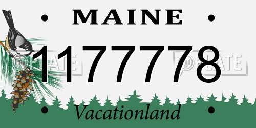 1177778 Maine License Plate