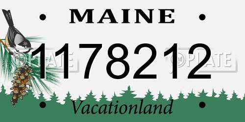 1178212 Maine License Plate