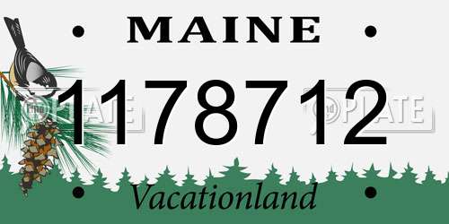 1178712 Maine License Plate
