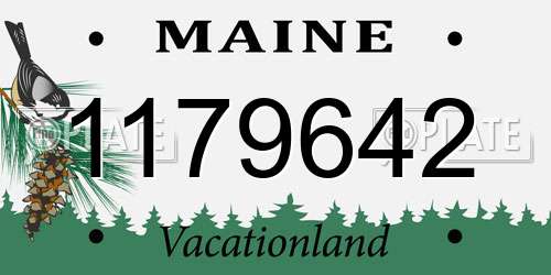 1179642 Maine License Plate