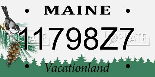 11798Z7 Maine License Plate