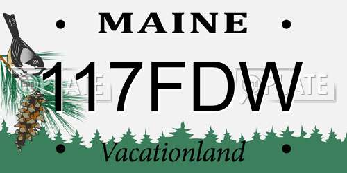 117FDW Maine License Plate