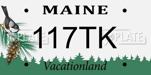 117TK Maine License Plate