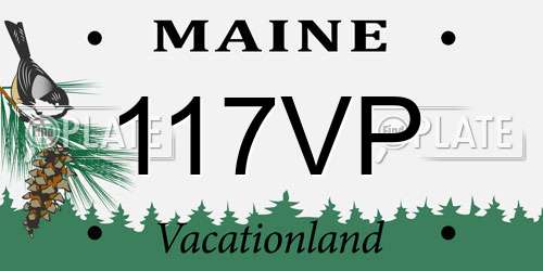 117VP Maine License Plate