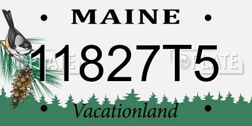 11827T5 Maine License Plate