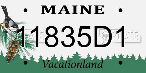 11835D1 Maine License Plate