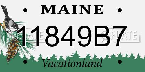 11849B7 Maine License Plate