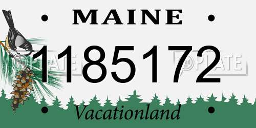 1185172 Maine License Plate